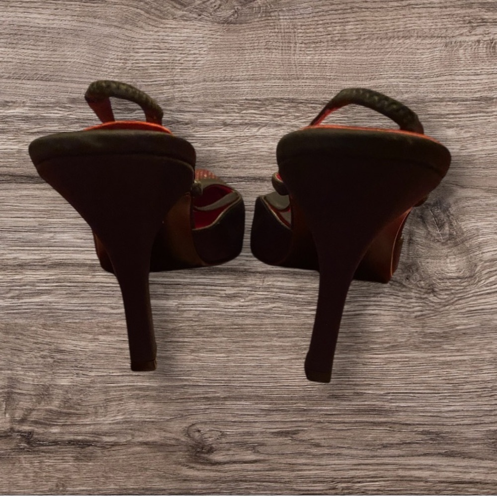 Vintage Lord and Taylor Sling Back Red Rhinestone Shoes. Size 7 - Picture 7 of 8